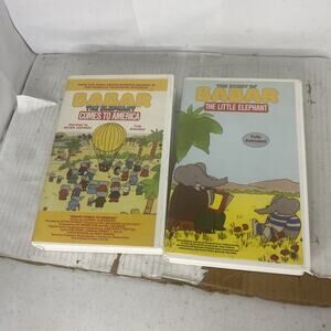 Lot Of 2 VHS Babar The Elephant Comes To America & The Little Elephant Clamshell